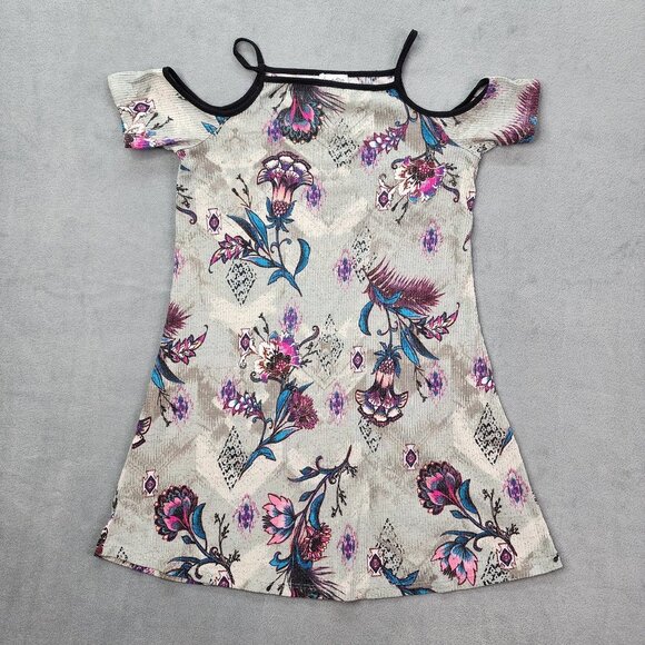 Love Fire Blouse Shirt Top Women's Size Small Multicolor Floral Cold Shoulders - Picture 1 of 10